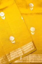 Handwoven Mustard Yellow Banarasi Katan Soft Silk Saree