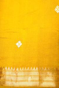 Handwoven Mustard Yellow Banarasi Katan Soft Silk Saree