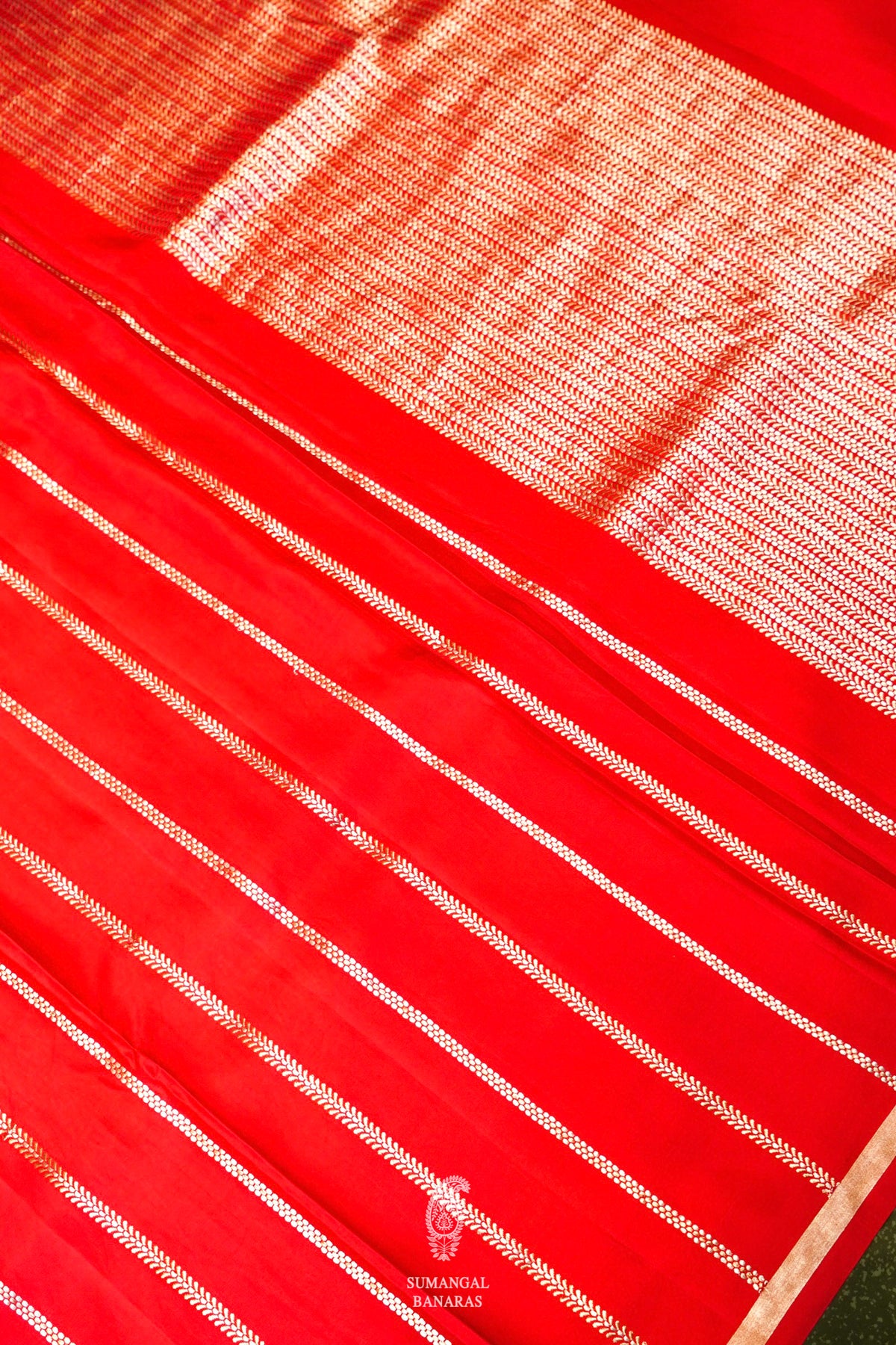 Handwoven Red Banarasi Katan Silk Saree