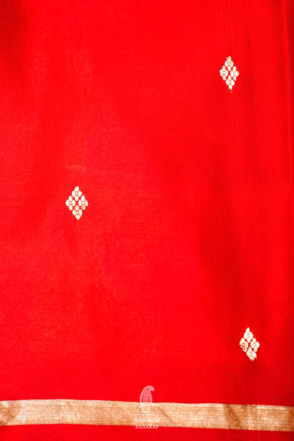 Handwoven Red Banarasi Katan Silk Saree