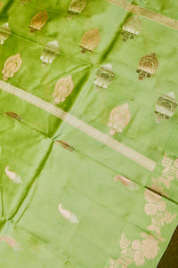 Handwoven Light Green Banarasi Katan Soft Silk Saree