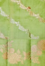 Handwoven Light Green Banarasi Katan Soft Silk Saree