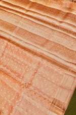 Handwoven Light Peach Banarasi Tissue Silk Saree