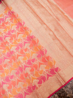 Banarasi Peach Blended Chanderi Silk Saree