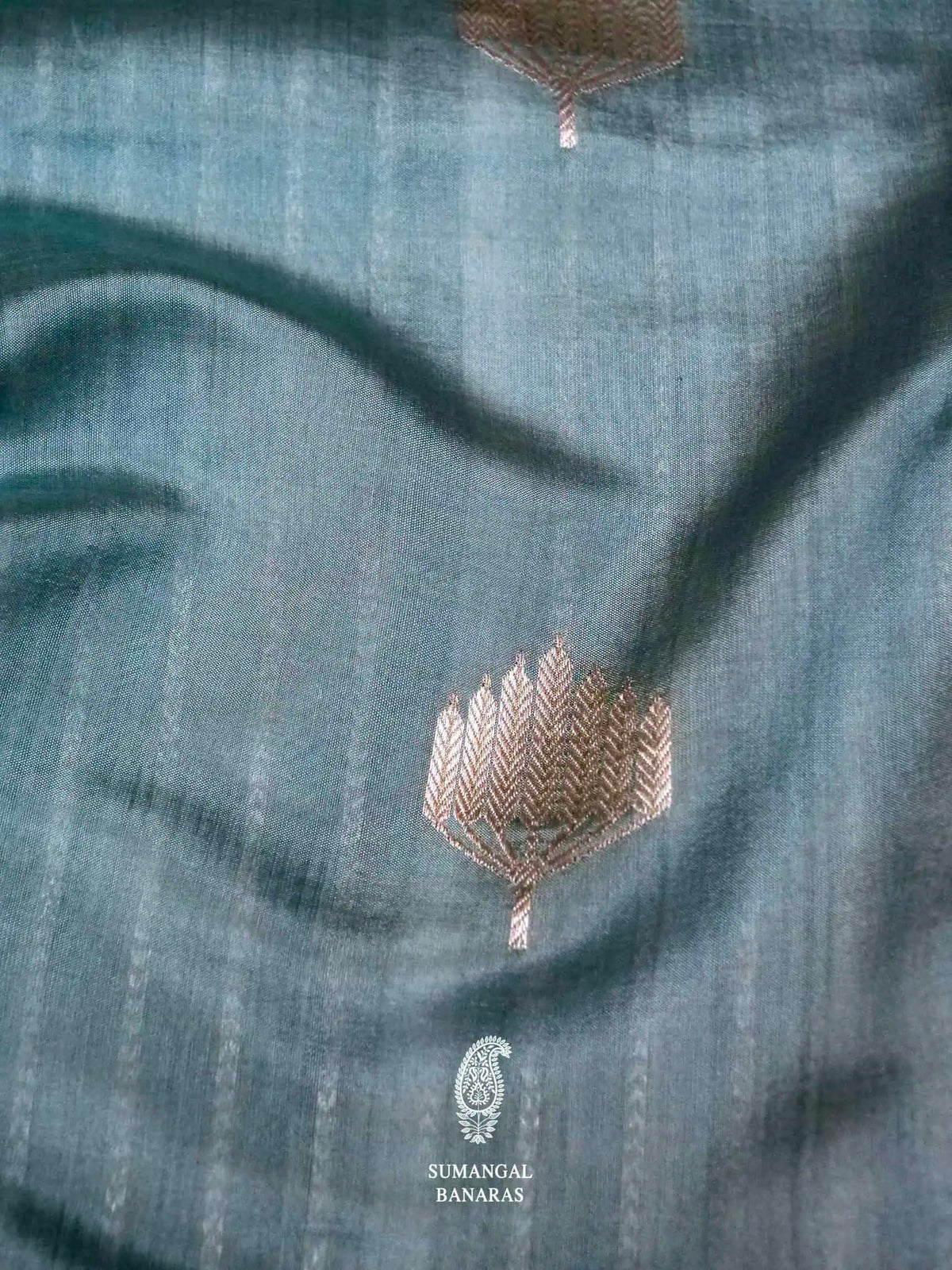 Handwoven Teal Blue Banarasi Katan Soft Silk Saree