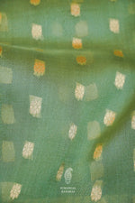 Handwoven Sea Green Banarasi Organza Silk Saree