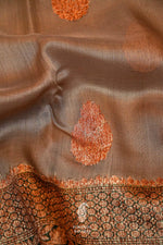 Handwoven Beige Banarasi Organza Silk Saree