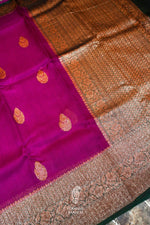 Handwoven Magenta Banarasi Organza Silk Saree