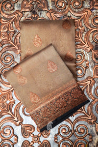 Handwoven Beige  Banarasi Organza Silk Saree