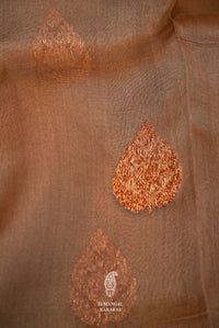 Handwoven Beige  Banarasi Organza Silk Saree