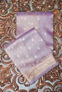 Handwoven Purple Banarasi Tissue Silk Saree