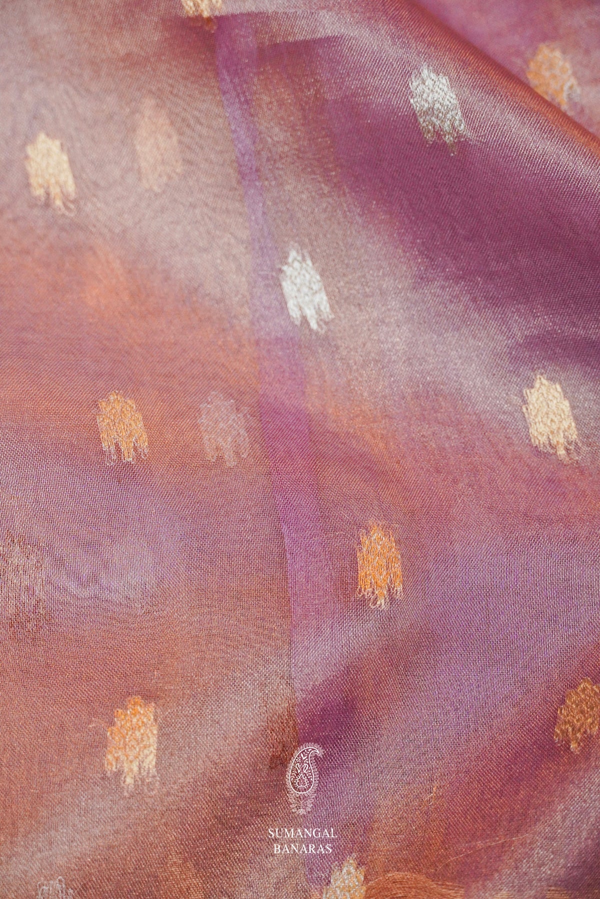 Handwoven Purple Banarasi Tissue Silk Saree