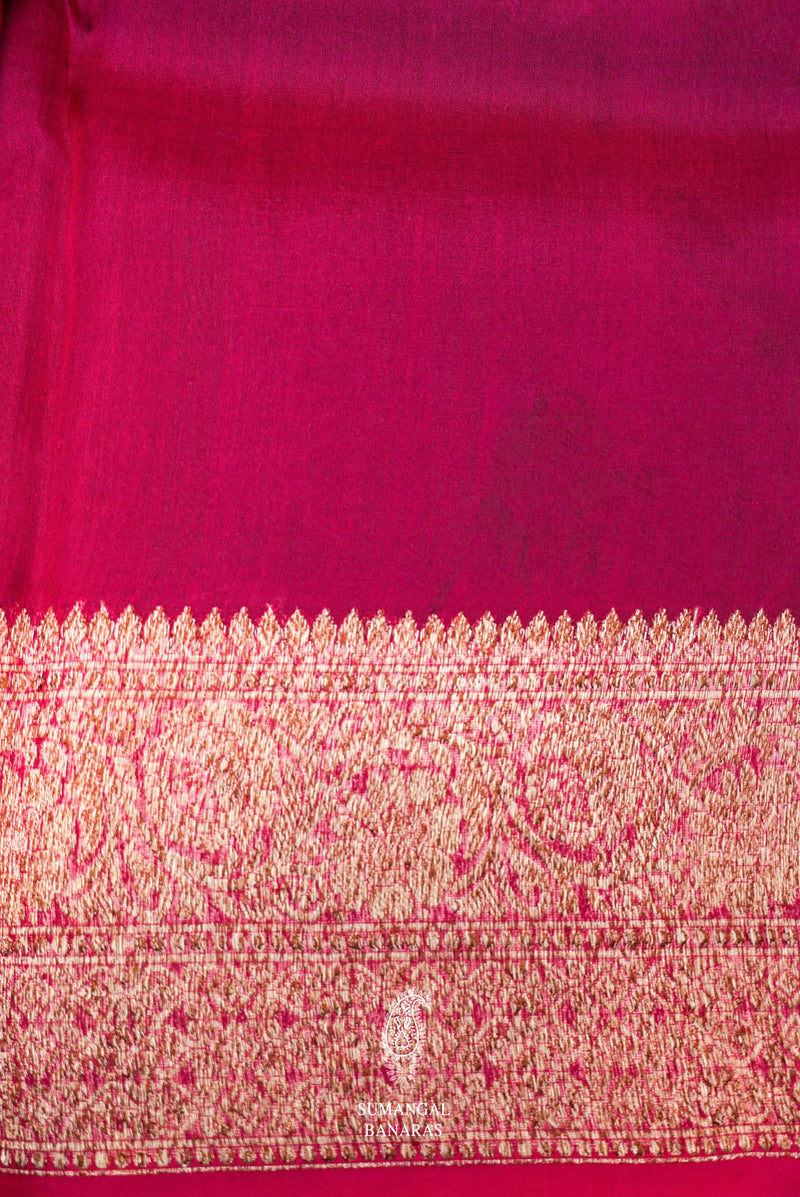 Handwoven Black Banarasi Organza Silk Saree