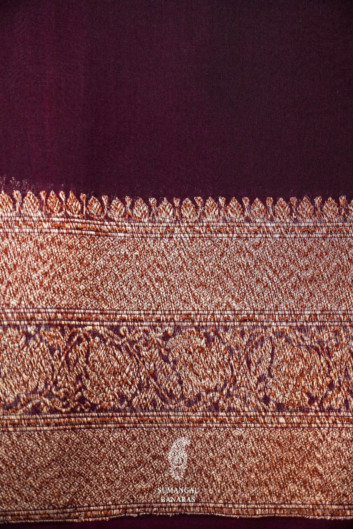 Handwoven Saffron Banarasi Organza Silk Saree