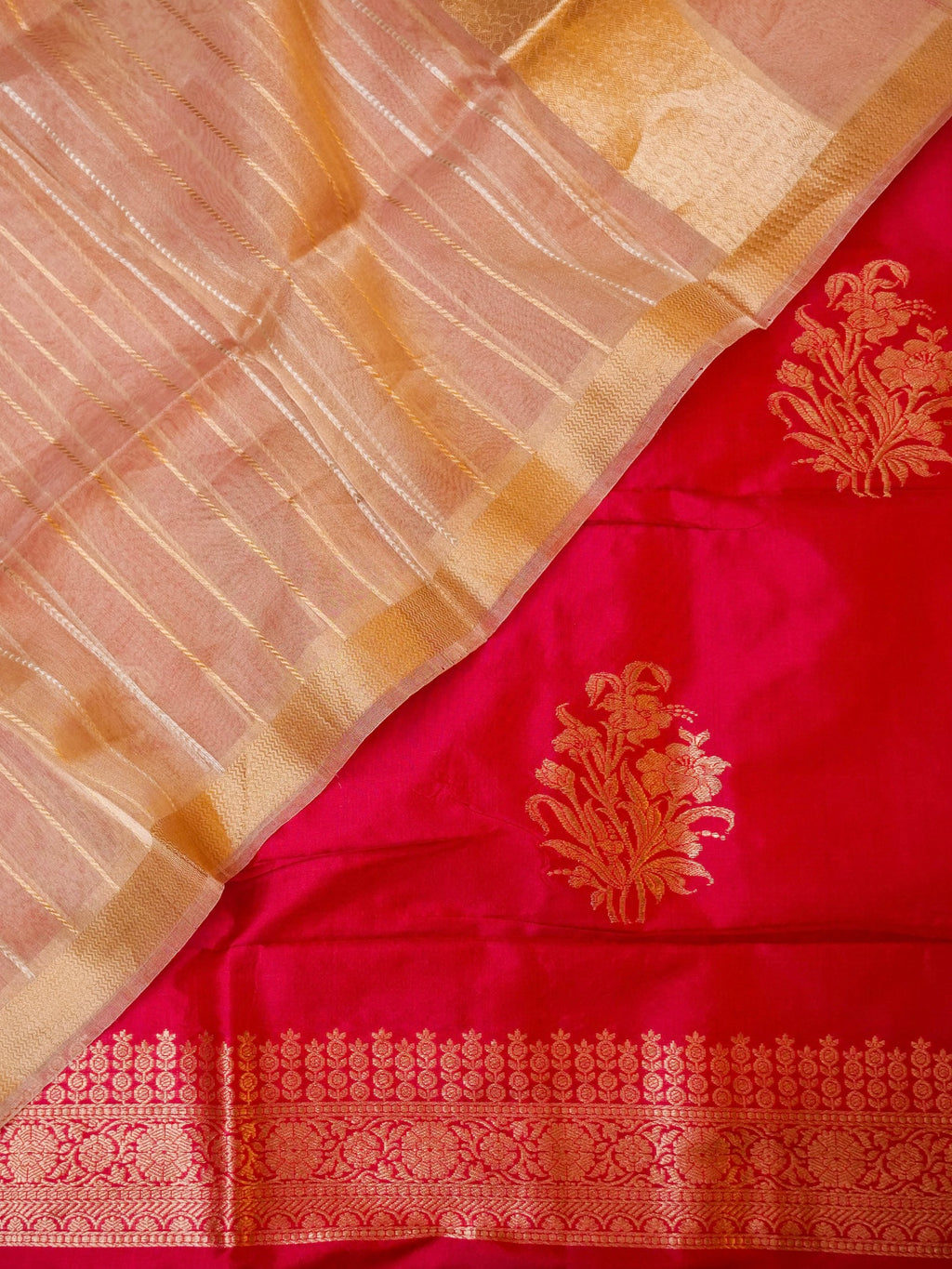 Handwoven Pink Banarasi Katan Silk Suit