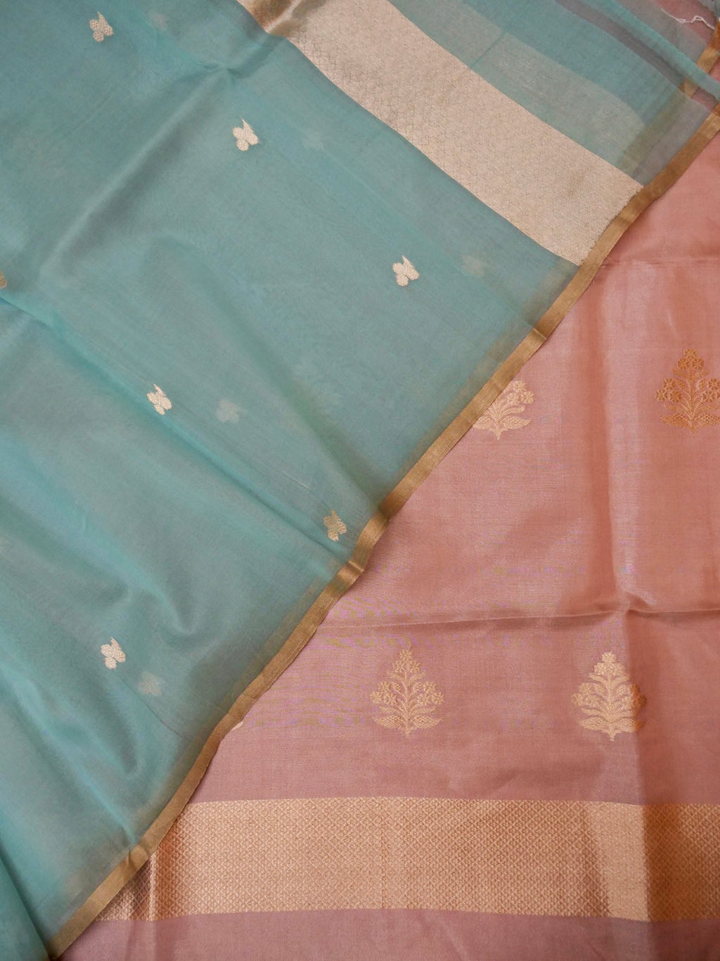 Handwoven Onion Pink Banarasi Katan Silk Suit