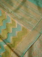 Handwoven Aqua Green Banarasi Moonga Silk Suit