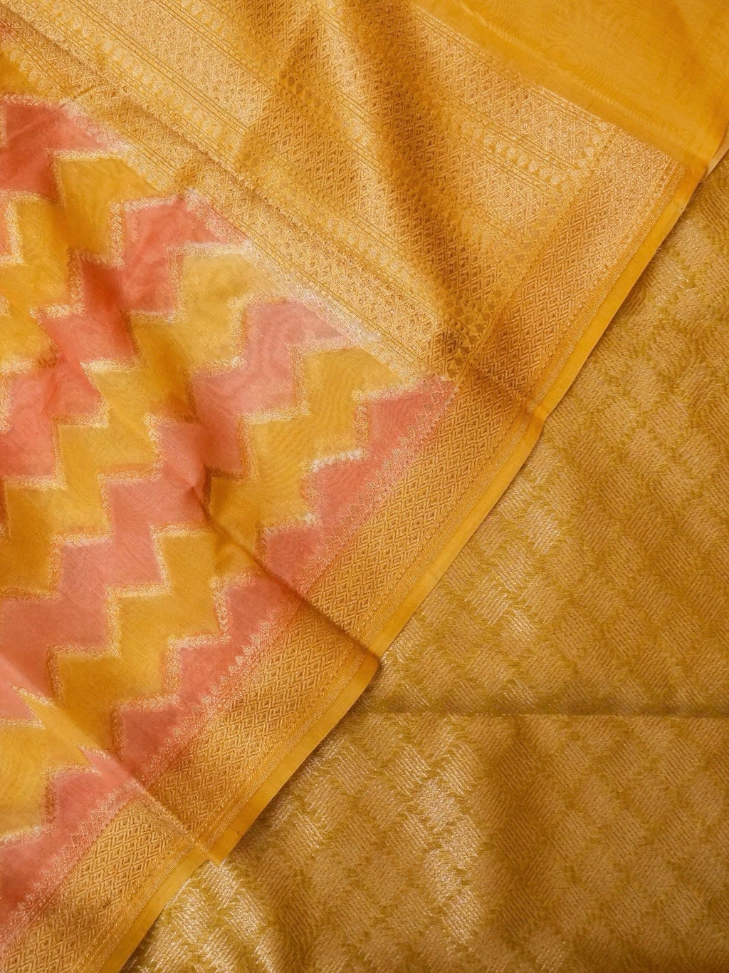 Handwoven Mustard Banarasi Moonga Silk Suit