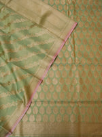 Handwoven Green Banarasi Moonga Silk Suit