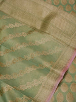 Handwoven Green Banarasi Moonga Silk Suit