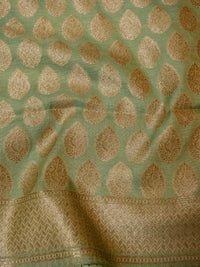 Handwoven Green Banarasi Moonga Silk Suit