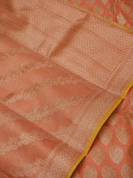 Handwoven Peach Banarasi Moonga Silk Suit