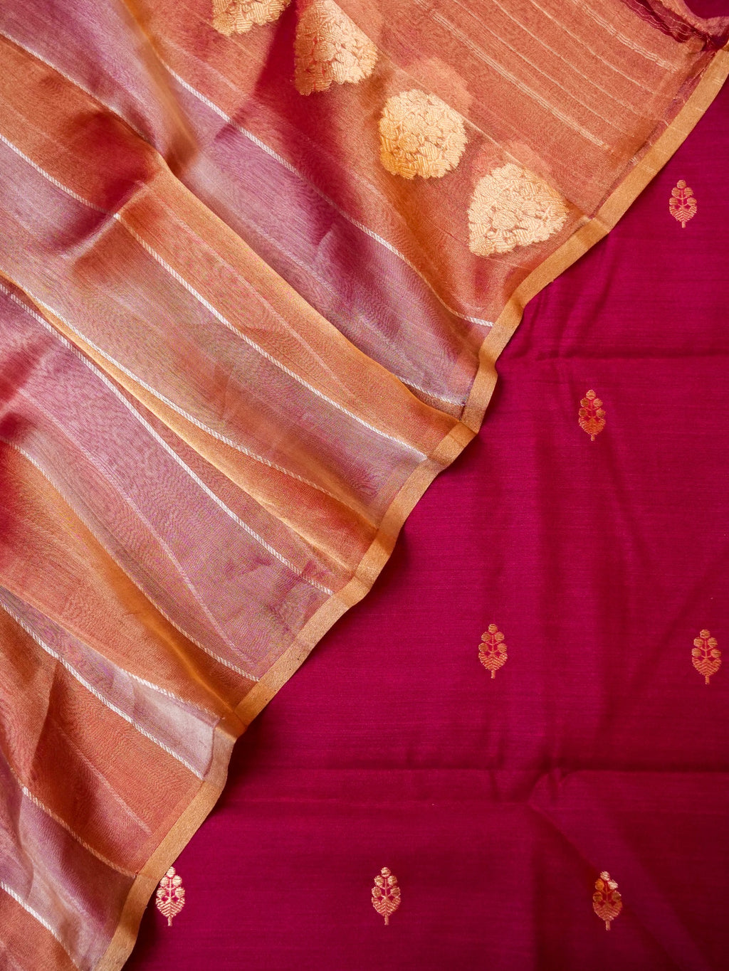 Handwoven Pink Banarasi Katan Silk Suit