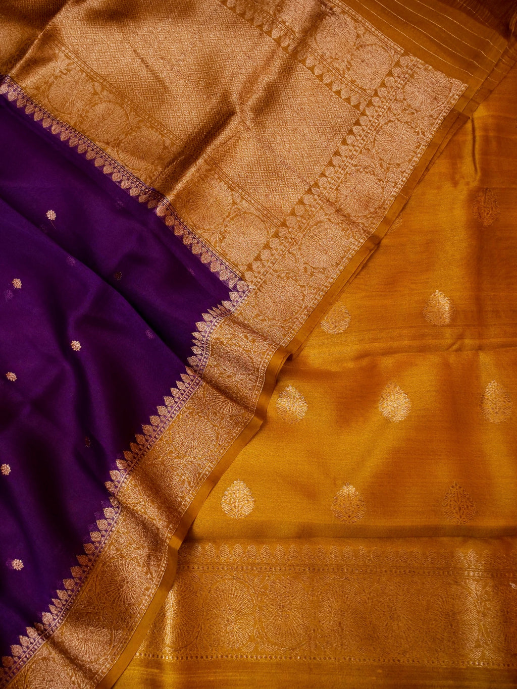 Handwoven Mustard Banarasi Tussar Silk Suit