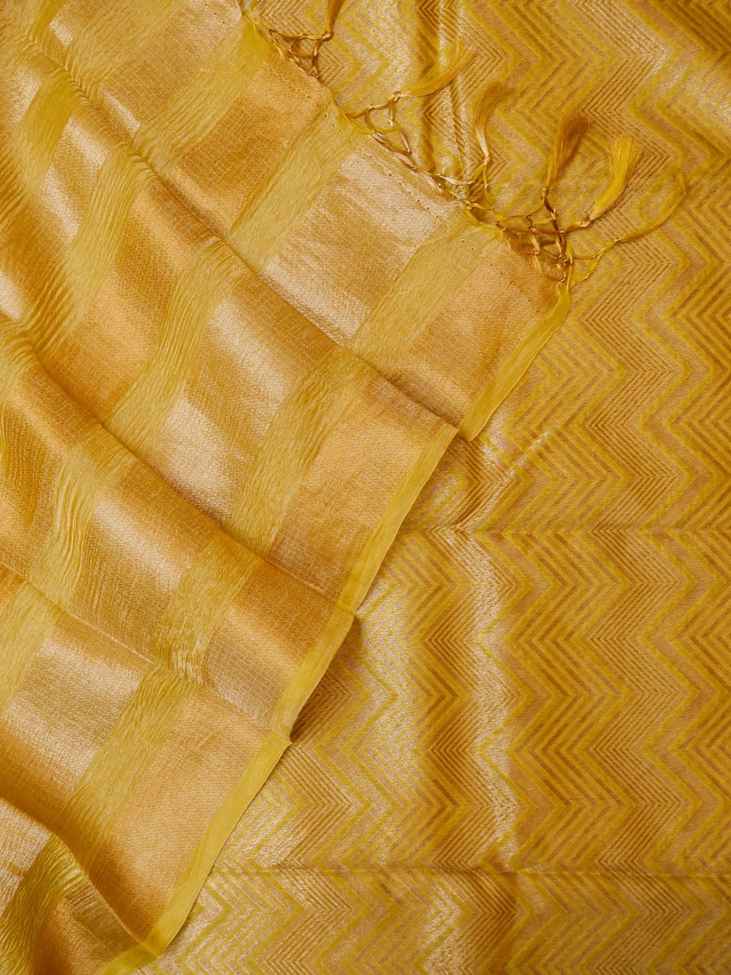 Handwoven Yellow Banarasi Moonga Silk Suit