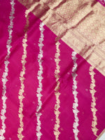 Handwoven Rani Pink Banarasi Organza Saree