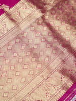 Handwoven Rani Pink Banarasi Organza Saree