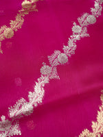 Handwoven Rani Pink Banarasi Organza Saree