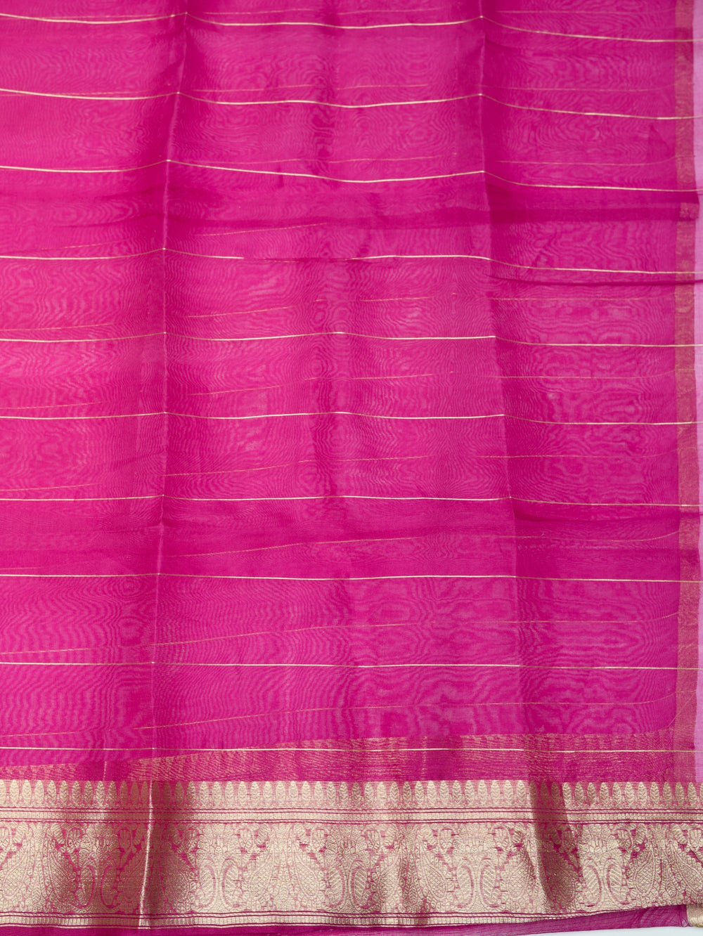 Handwoven Rani Pink Banarasi Organza Saree