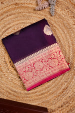 Handwoven Purple Banarasi Organza Silk Saree