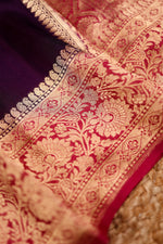 Handwoven Purple Banarasi Organza Silk Saree
