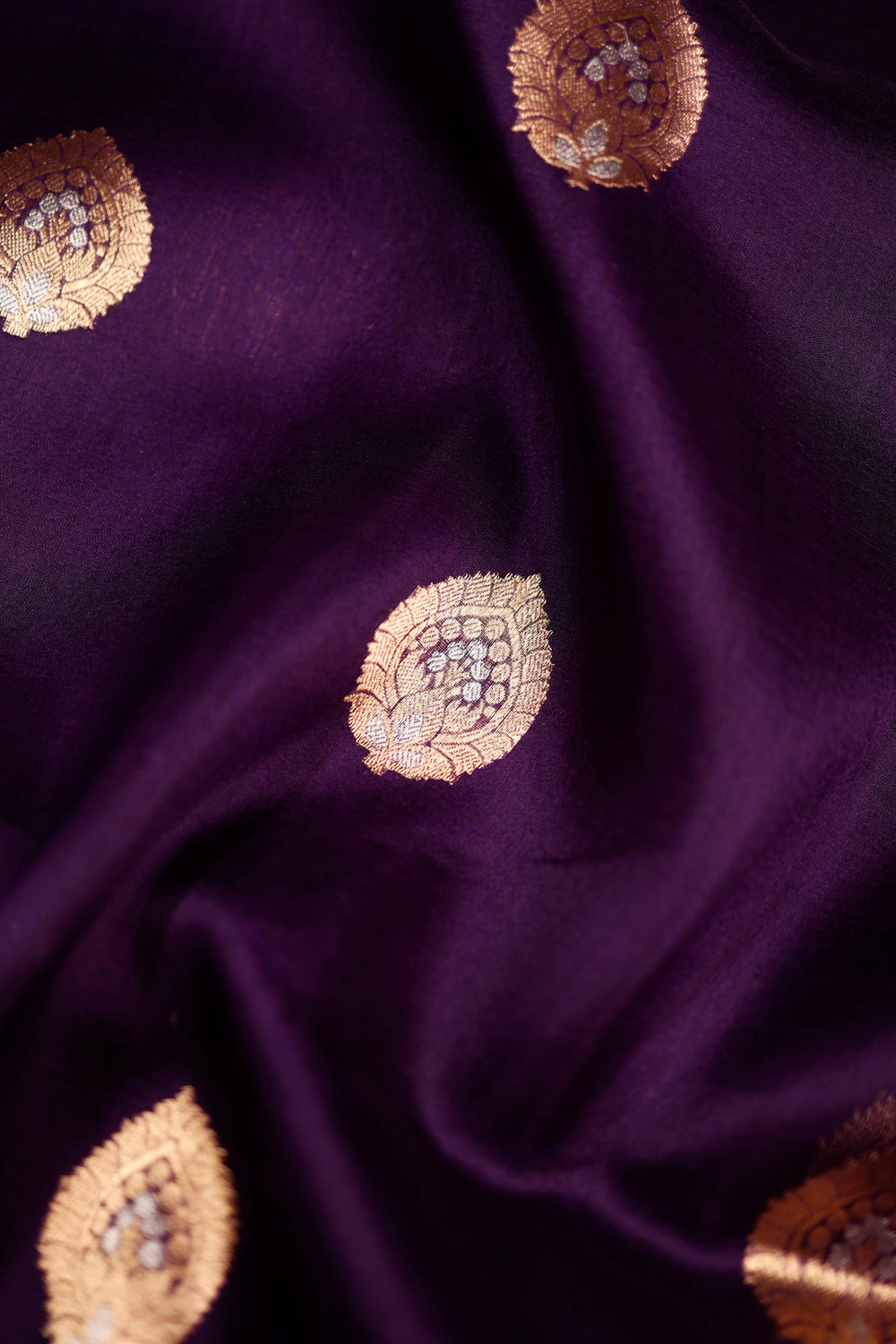 Handwoven Purple Banarasi Organza Silk Saree