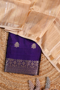 Handwoven Purple Banarasi Katan Silk Suit