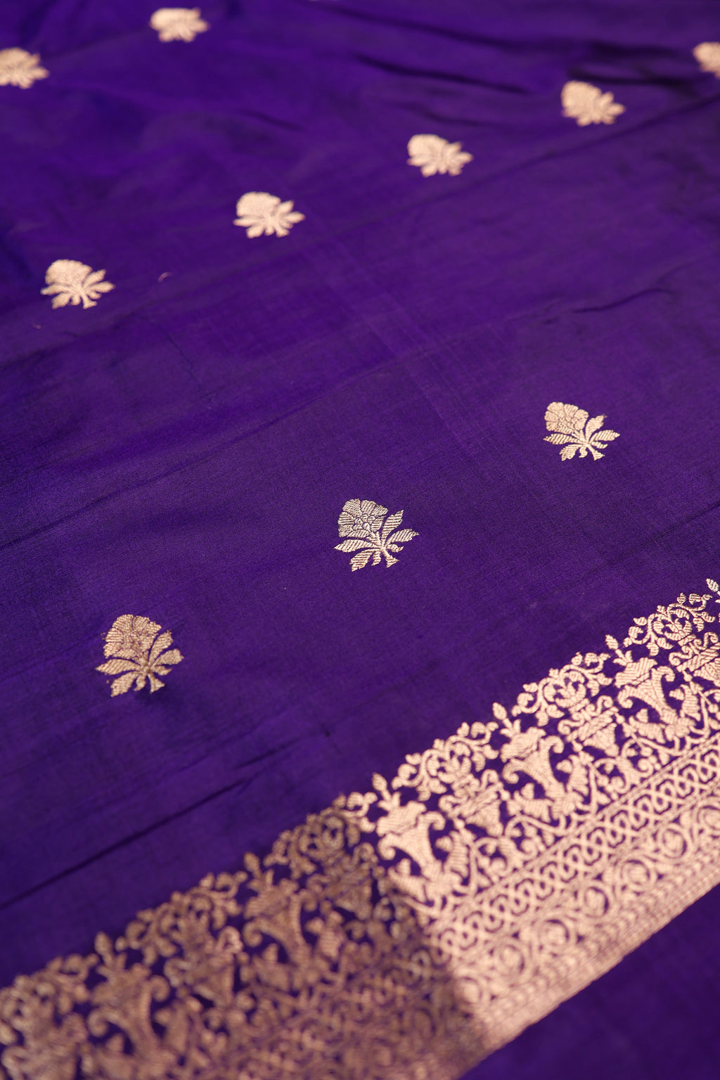 Handwoven Purple Banarasi Katan Silk Suit