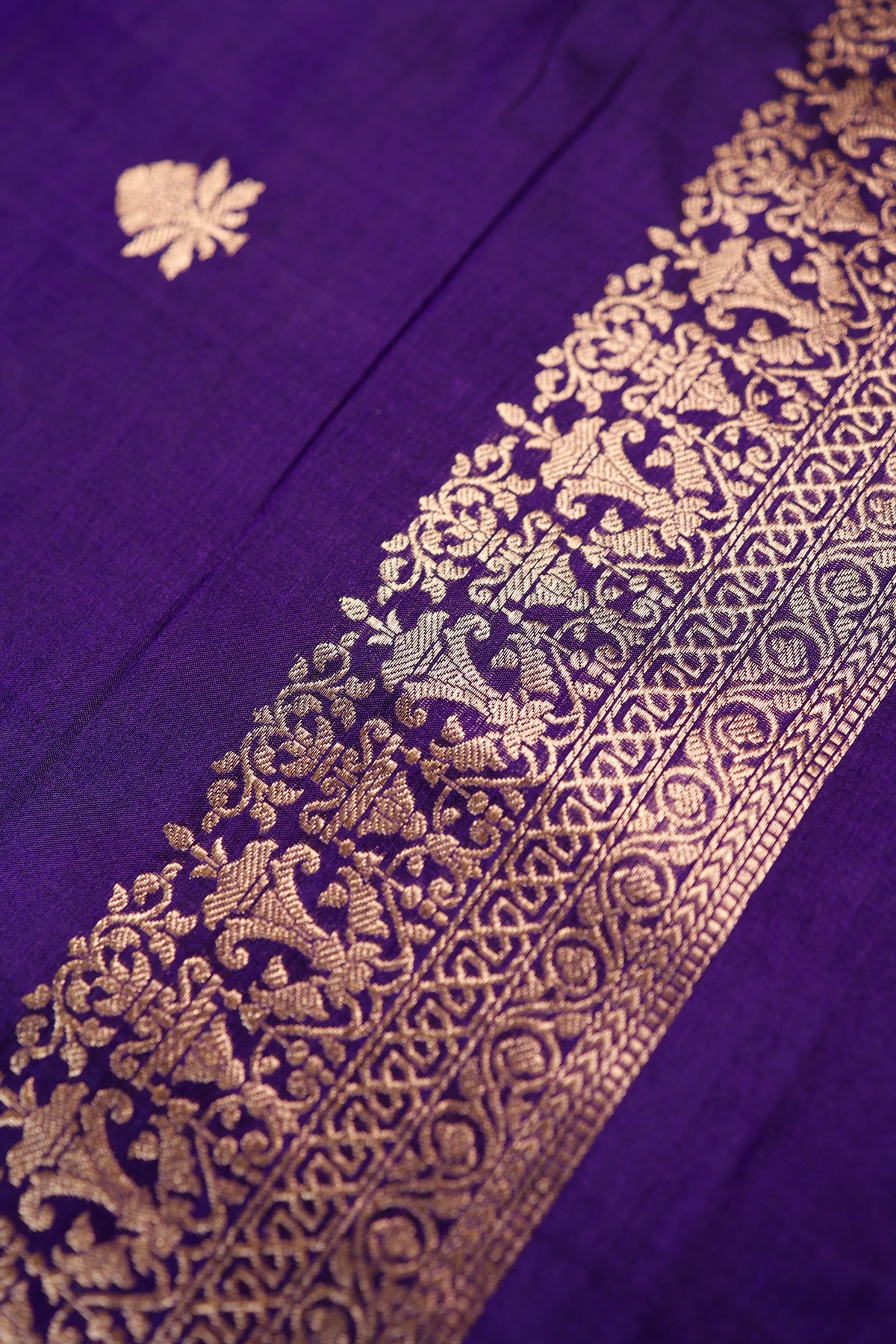 Handwoven Purple Banarasi Katan Silk Suit
