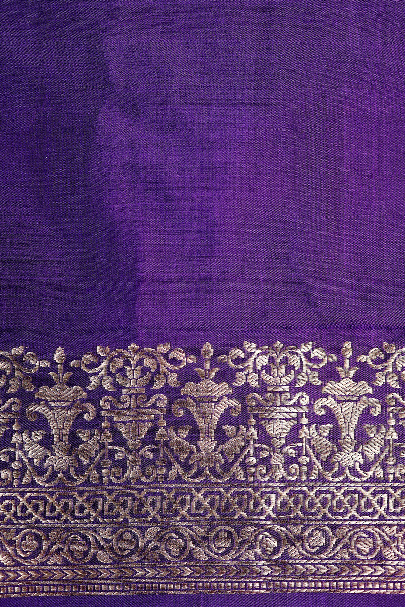 Handwoven Purple Banarasi Katan Silk Suit