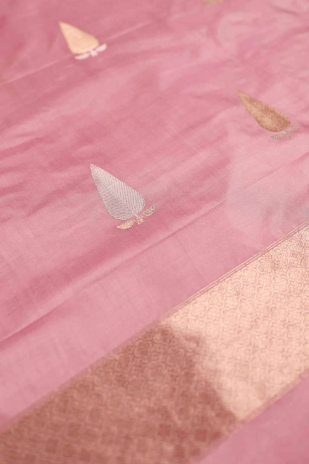 Handwoven Pink Banarasi Katan Silk Suit