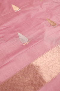 Handwoven Pink Banarasi Katan Silk Suit