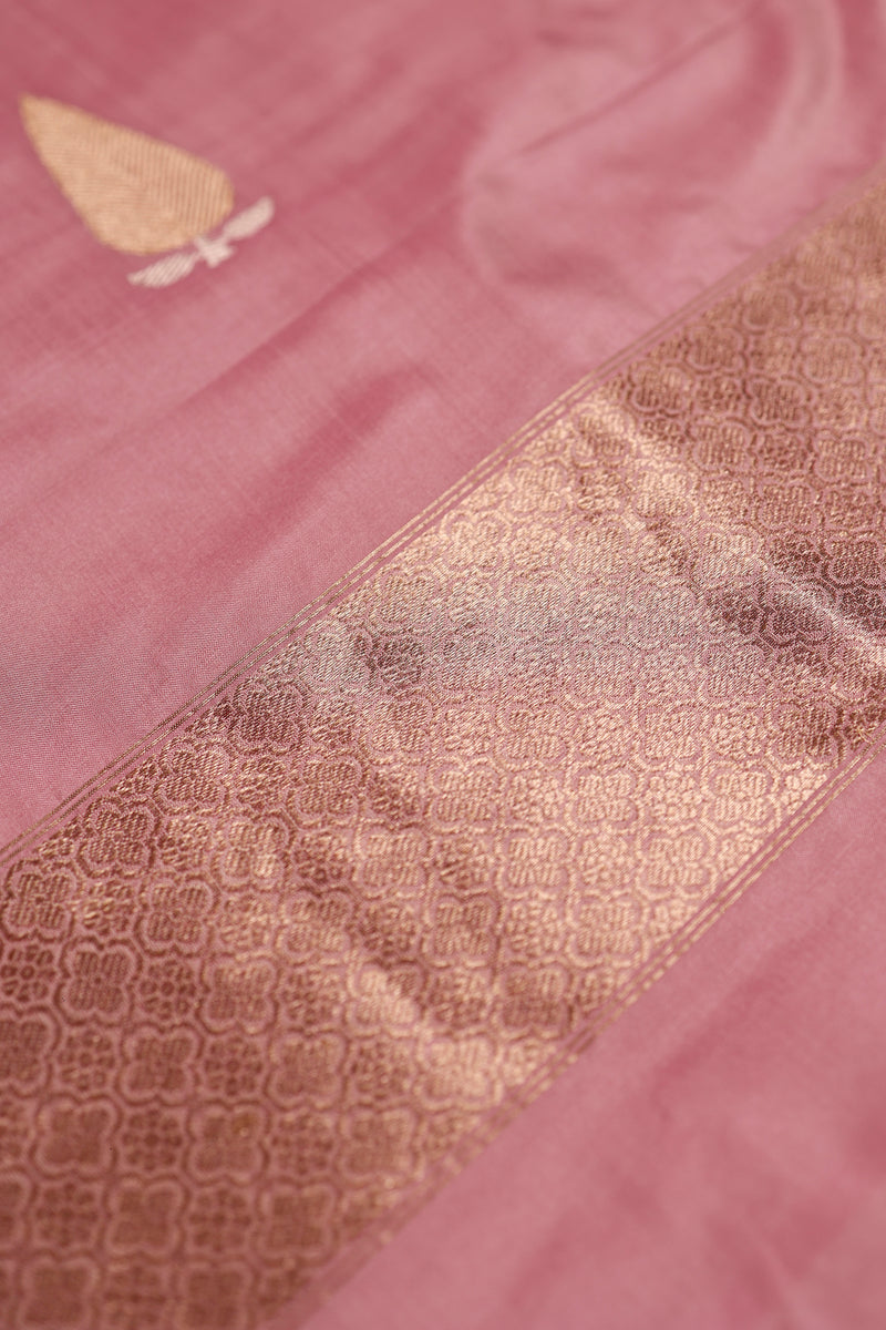 Handwoven Pink Banarasi Katan Silk Suit