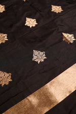 Handwoven Black Banarasi Katan Silk Suit