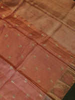 Handwoven Peach Banarasi Tissue Silk Saree