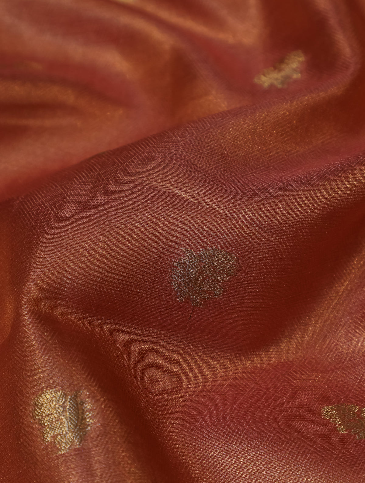 Handwoven Peach Banarasi Tissue Silk Saree