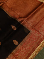 Handwoven Black Banarasi Organza Silk Saree