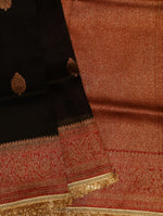 Handwoven Black Banarasi Organza Silk Saree