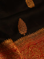 Handwoven Black Banarasi Organza Silk Saree