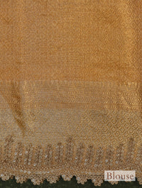 Handwoven Gold Banarasi Tissue Silk Saree